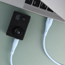 USB A į Micro USB laidas Forcell F-Energy QC3.0 2,4A 18W silikoninis 1 m C341 mėlynas
