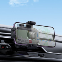 Automobilinis telefono laikiklis Hoco oro išleidimo angai H75 juodas Automobilinis telefono laikiklis Hoco oro išleidimo angai H75 juodas