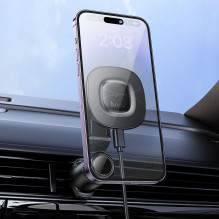Belaidis automobilio telefono laikiklis Hoco 15W prietaisų skydelio HW30 juodas