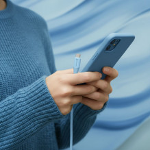 USB A į Micro USB laidas Forcell F-Energy QC3.0 2,4A 18W silikoninis 1 m C341 mėlynas