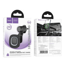 Belaidis automobilio telefono laikiklis Hoco 15W prietaisų skydelio HW30 juodas