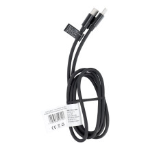 Cable Type C to Type C PD QC 3A 60W C296 (long conector 8mm) 1 m black