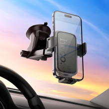 Automobilinis telefono laikiklis Hoco priekiniam stiklui / prietaisų skydeliui H79 juodas ir pilkas