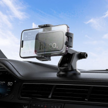 Automobilinis telefono laikiklis Hoco priekiniam stiklui / prietaisų skydeliui H79 juodas ir pilkas