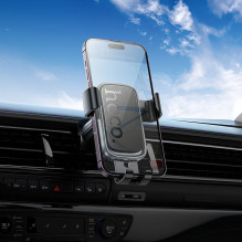 „Gravity“ automobilio telefono laikiklis „Hoco“ oro išleidimo angai H80, juodas ir pilkas