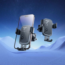 „Gravity“ automobilio telefono laikiklis „Hoco“ oro išleidimo angai H80, juodas ir pilkas