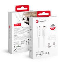 USB C į USB C laidas Forcell F-Energy QC4.0 PD 3A 60W 0,25 m C338 baltas