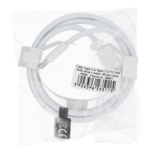 C tipo į C tipo jungiklį turintis kabelis PD QC3.0 3A 30W HD26 1 m, baltas C tipo į C tipo jungiklį turintis kabelis PD QC3.0 3A 30W HD26 1 m, baltas