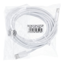Cable Type C to Type C PD QC3.0 3A 30W HD26 3 m white Cable Type C to Type C PD QC3.0 3A 30W HD26 3 m white
