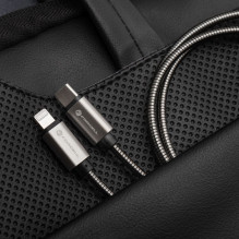 Cable USB C to USB C Forcell F-Energy QC4.0 PD 5A 100W E-Mark Metal 1 m C239 silver