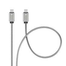 Laidas USB C į USB C Forcell F-Energy QC4.0 PD 3A 60W metalinis 1 m C237 sidabrinis Laidas USB C į USB C Forcell F-Energy QC4.0 PD 3A 60W metalinis 1 m C237 sidabrinis
