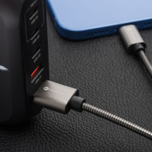Cable USB C to USB C Forcell F-Energy QC4.0 PD 3A 60W Metal 1 m C237 silver Cable USB C to USB C Forcell F-Energy QC4.0 PD 3A 60W Metal 1 m C237 silver