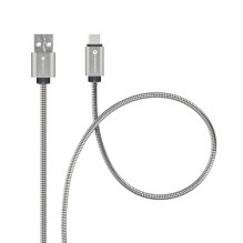 Cable USB A to USB C Forcell F-Energy QC3.0 66W Metal 1 m C234 silver Cable USB A to USB C Forcell F-Energy QC3.0 66W Metal 1 m C234 silver