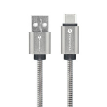 USB A–USB C laidas Forcell F-Energy QC3.0 66W metalinis 1 m C234 sidabrinis USB A–USB C laidas Forcell F-Energy QC3.0 66W metalinis 1 m C234 sidabrinis