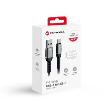 Cable USB A to USB C Forcell F-Energy QC4.0 3A 66W Cafule 1,2 m C256 black Cable USB A to USB C Forcell F-Energy QC4.0 3A 66W Cafule 1,2 m C256 black