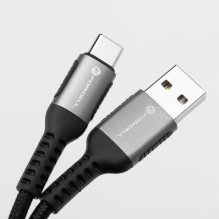 Cable USB A to USB C Forcell F-Energy QC4.0 3A 66W Cafule 0,25 m C256 black