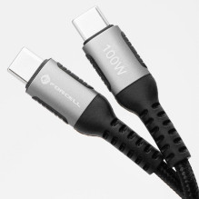 Cable USB C to USB C Forcell F-Energy QC4.0 PD 5A 100W Cafule 0,25 m C260 black Cable USB C to USB C Forcell F-Energy QC4.0 PD 5A 100W Cafule 0,25 m C260 black