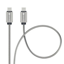 Cable USB C to USB C Forcell F-Energy QC4.0 PD 3A 66W Metal 2 m C237 silver Cable USB C to USB C Forcell F-Energy QC4.0 PD 3A 66W Metal 2 m C237 silver