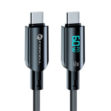 Cable USB C to USB C Forcell F-Energy QC4.0 PD 3A 60W Digital 1,2 m C274 black Cable USB C to USB C Forcell F-Energy QC4.0 PD 3A 60W Digital 1,2 m C274 black