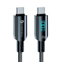Cable USB C to USB C Forcell F-Energy QC4.0 PD 5A 100W Digital 1,2 m C277 black Cable USB C to USB C Forcell F-Energy QC4.0 PD 5A 100W Digital 1,2 m C277 black