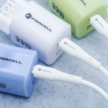 Cable USB C to USB C Forcell F-Energy QC4.0 PD 5A 100W Silicone 1 m C347 white
