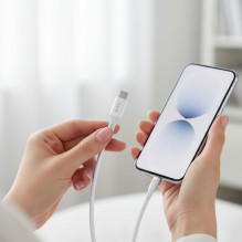 Cable USB C to USB C Forcell F-Energy QC4.0 PD 5A 100W Silicone 1 m C347 white