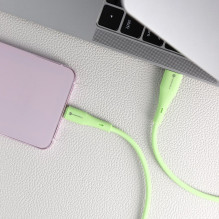 Cable USB A to USB C Forcell F-Energy QC4.0 3A 66W Silicone 1 m C342 green