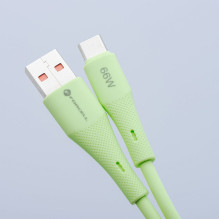 Cable USB A to USB C Forcell F-Energy QC4.0 3A 66W Silicone 1 m C342 green