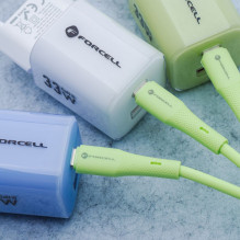 USB A į USB C laidas Forcell F-Energy QC4.0 3A 66W silikoninis 1 m C342 žalias