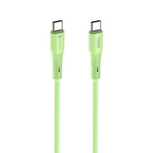 Cable USB C to USB C Forcell F-Energy QC4.0 PD 5A 100W Silicone 1 m C347 green