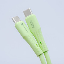 Laidas USB C į USB C Forcell F-Energy QC4.0 PD 5A 100W silikoninis 1 m C347 žalias