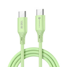 Laidas USB C į USB C Forcell F-Energy QC4.0 PD 5A 100W silikoninis 1 m C347 žalias