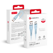 USB A į USB C laidas Forcell F-Energy QC4.0 3A 66W silikoninis 1 m C342 mėlynas USB A į USB C laidas Forcell F-Energy QC4.0 3A 66W silikoninis 1 m C342 mėlynas