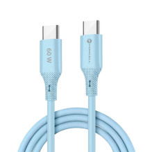 USB C laidas į USB C jungtį Forcell F-Energy QC4.0 PD 3A 60W silikoninis 1 m C344 mėlynas