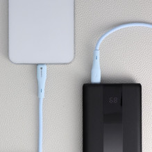 Cable USB C to USB C Forcell F-Energy QC4.0 PD 5A 100W Silicone 1 m C347 blue