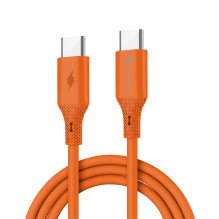 Laidas USB C į USB C Forcell F-Energy QC4.0 PD 5A 100W Silikoninis 1 m C347 tamsiai oranžinis