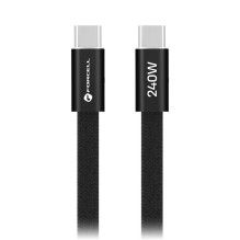 Cable USB C to USB C Forcell F-Energy QC4.0 PD 5A 240W Cafule Flat 1,2 m CCFN23 black