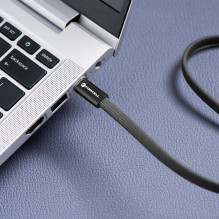 Cable USB C to USB C Forcell F-Energy QC4.0 PD 5A 240W Cafule Flat 1,2 m CCFN23 black