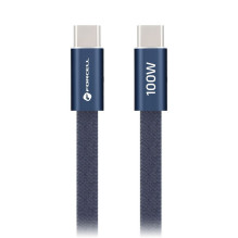 Cable USB C to USB C Forcell F-Energy QC4.0 PD 5A 100W Cafule Flat 1,2 m CCFN23 dark blue