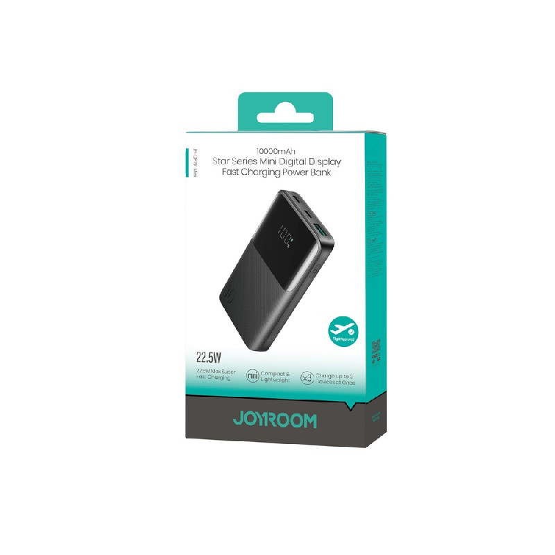 Išorinė baterija POWER BANK Joyroom (JR-QP191) 10000mAh (1xUSB 2xUSB-C 22.5W) juoda