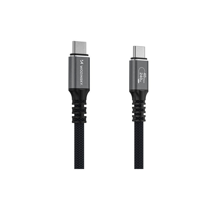 USB kabelis Wozinsky WPS-UY415S "USB-C (Type-C) to USB-C (Type-C)" (40Gb / s 240W 1.5m) juodas