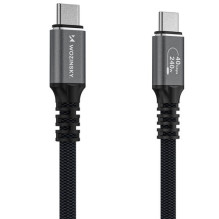 USB kabelis Wozinsky WPS-UY41S "USB-C (Type-C) to USB-C (Type-C)" (40Gb / s 240W 1m) juodas