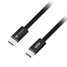 Cable USB C to USB C Forcell F-Energy QC4.0 PD 3A 60W Cafule Flat 1,2 m CCFN23 black Cable USB C to USB C Forcell F-Energy QC4.0 PD 3A 60W Cafule Flat 1,2 m CCFN23 black