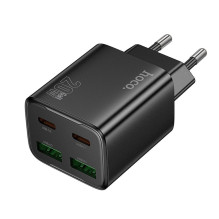 Telefono įkroviklis Hoco 2 x USB C + 2 x USB A QC3.0 PD 3A 20W N55 juodas