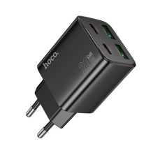 Telefono įkroviklis Hoco 2 x USB C + 2 x USB A QC3.0 PD 3A 20W N55 juodas