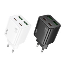 Telefono įkroviklis Hoco 2 x USB C + 2 x USB A QC3.0 PD 3A 20W N55 juodas
