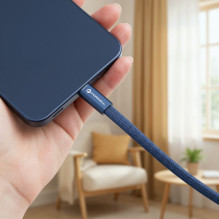 Cable USB C to USB C Forcell F-Energy QC4.0 PD 3A 60W Cafule Flat 1,2 CCFN23 m dark blue Cable USB C to USB C Forcell F-Energy QC4.0 PD 3A 60W Cafule Flat 1,2 CCFN23 m dark blue