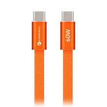 Cable USB C to USB C Forcell F-Energy QC4.0 PD 3A 60W Cafule Flat 1,2 m CCFN23 orange Cable USB C to USB C Forcell F-Energy QC4.0 PD 3A 60W Cafule Flat 1,2 m CCFN23 orange