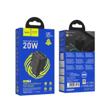 Telefono įkroviklis Hoco 2 x USB C + 2 x USB A QC3.0 PD 3A 20W N55 juodas