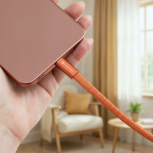 Cable USB C to USB C Forcell F-Energy QC4.0 PD 3A 60W Cafule Flat 1,2 m CCFN23 orange Cable USB C to USB C Forcell F-Energy QC4.0 PD 3A 60W Cafule Flat 1,2 m CCFN23 orange
